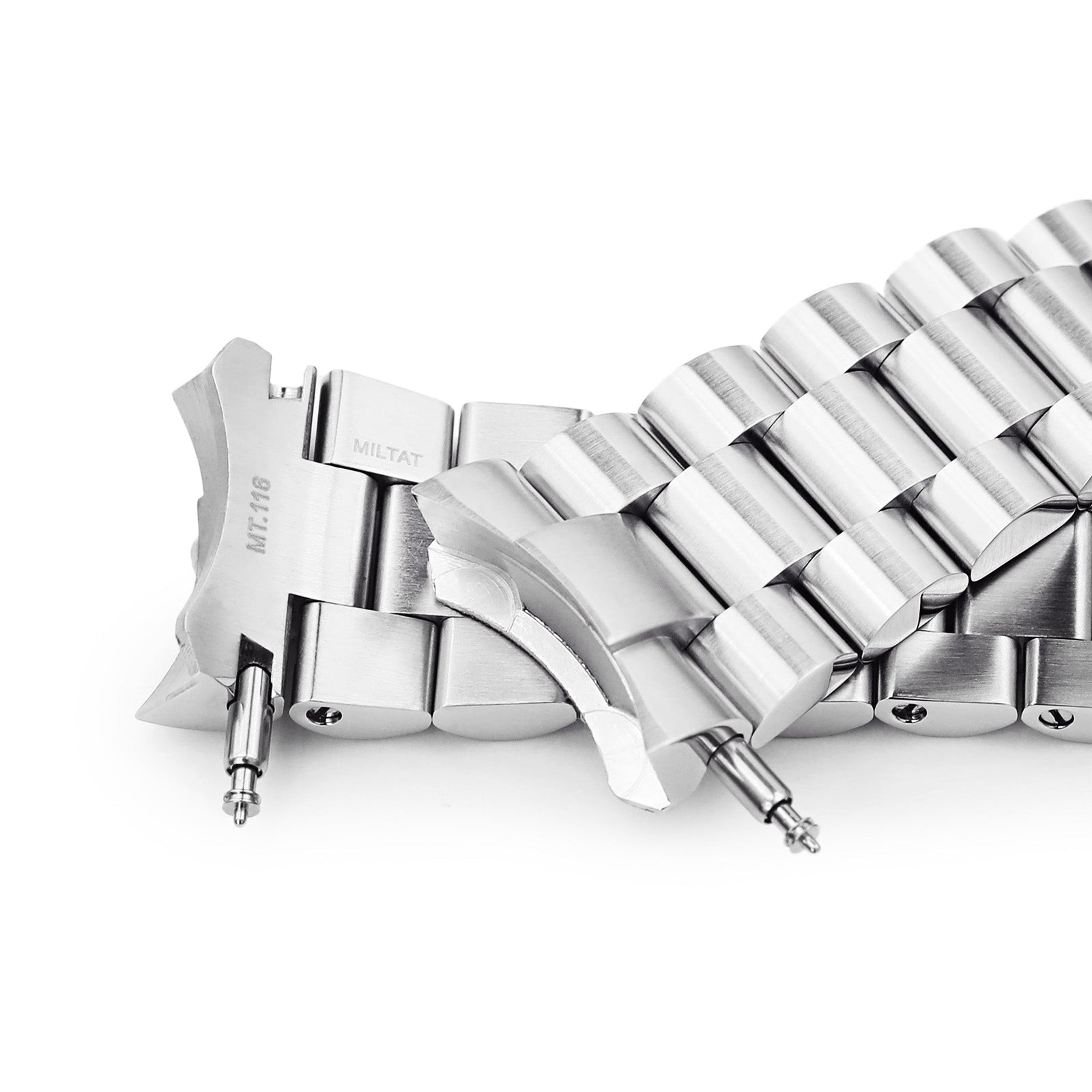 22mm Endmill Watch Band for Seiko GMT SSK001, 316L Stainless Steel Brushed V-Clasp Strapcode Watch Bands