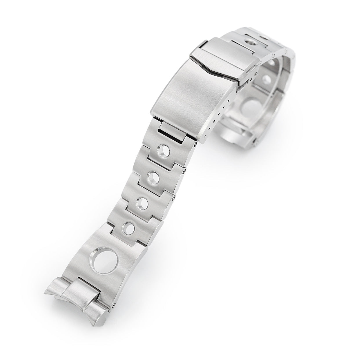 22mm Rollball Watch Band for Seiko SKX007, 316L Stainless Steel Brushed V-Clasp Strapcode Watch Bands