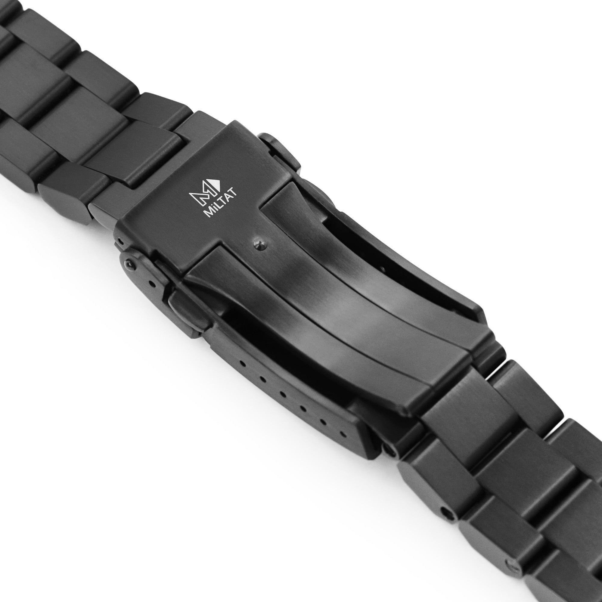 22mm Hexad Watch Band Straight End, 316L Stainless Steel Diamond-like Carbon (DLC coating) V-Clasp