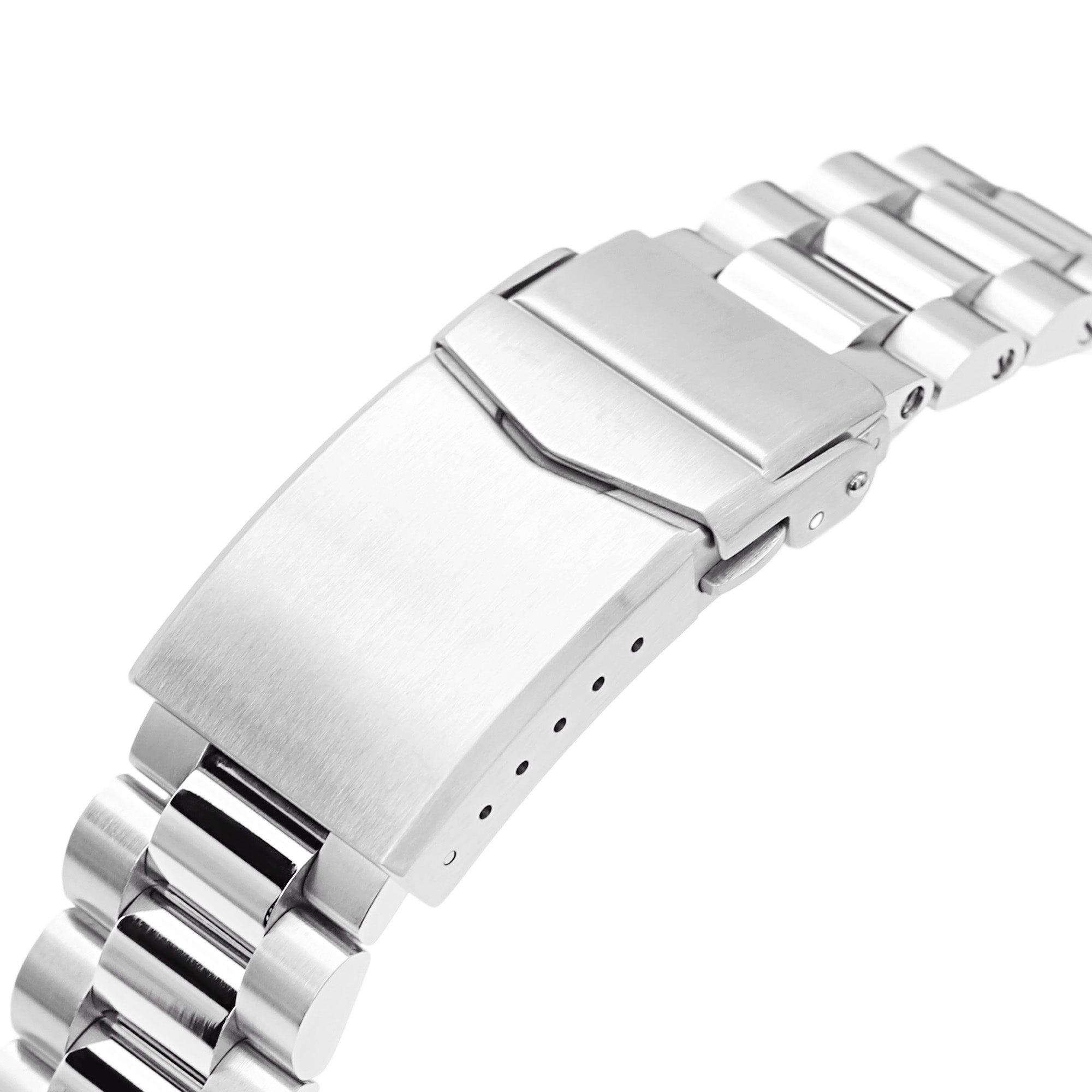 22mm Endmill Watch Band Straight End, 316L Stainless Steel Brushed and Polished V-Clasp Strapcode Watch Bands