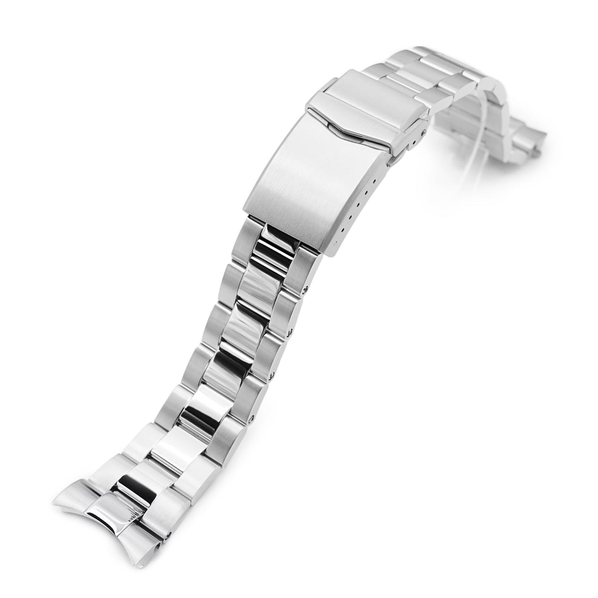 22mm Super-O Boyer Watch Band for Orient Kamasu, 316L Stainless Steel Brushed and Polished V-Clasp Strapcode Watch Bands