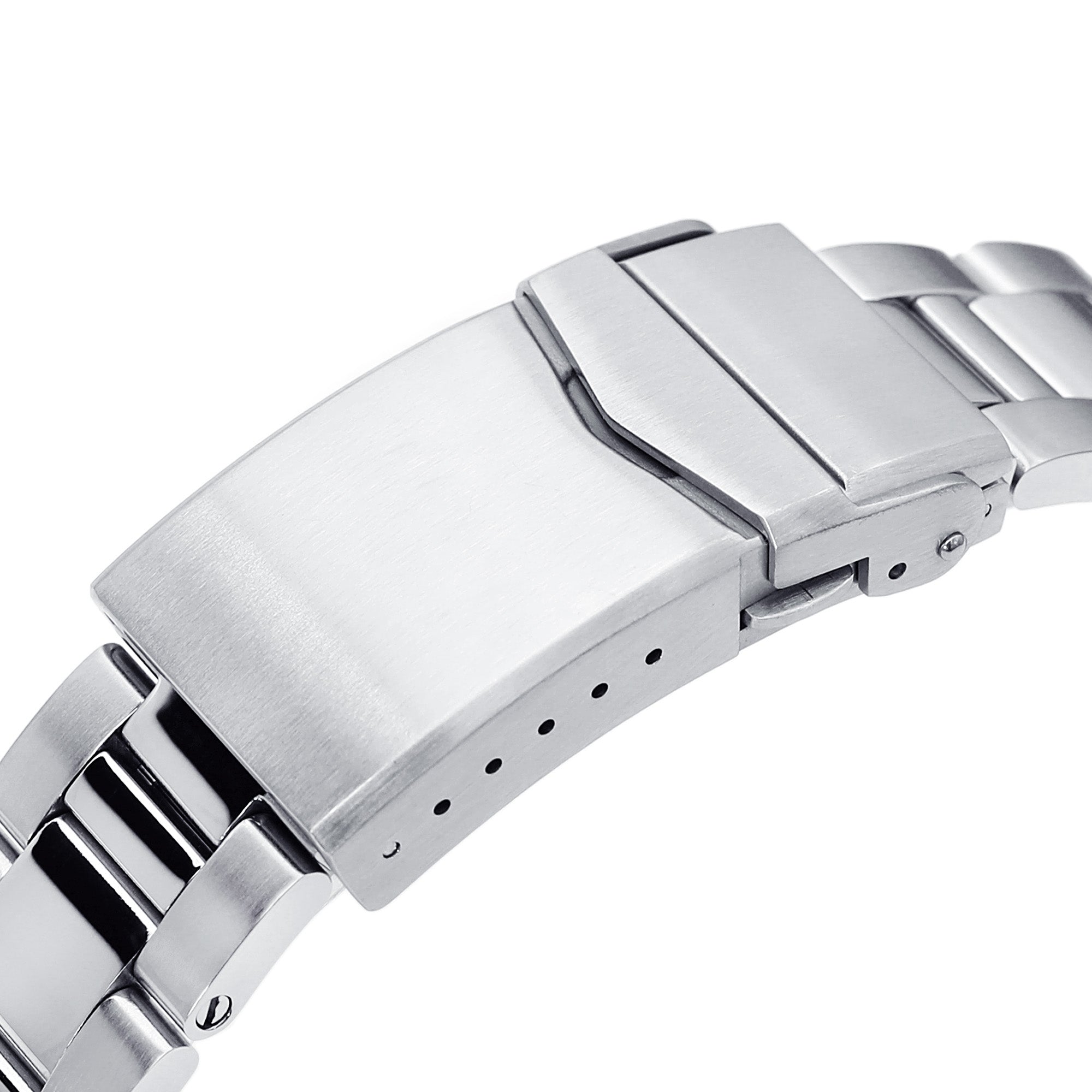 22mm Super-O Boyer Watch Band for Orient Kamasu, 316L Stainless Steel Brushed and Polished V-Clasp Strapcode Watch Bands