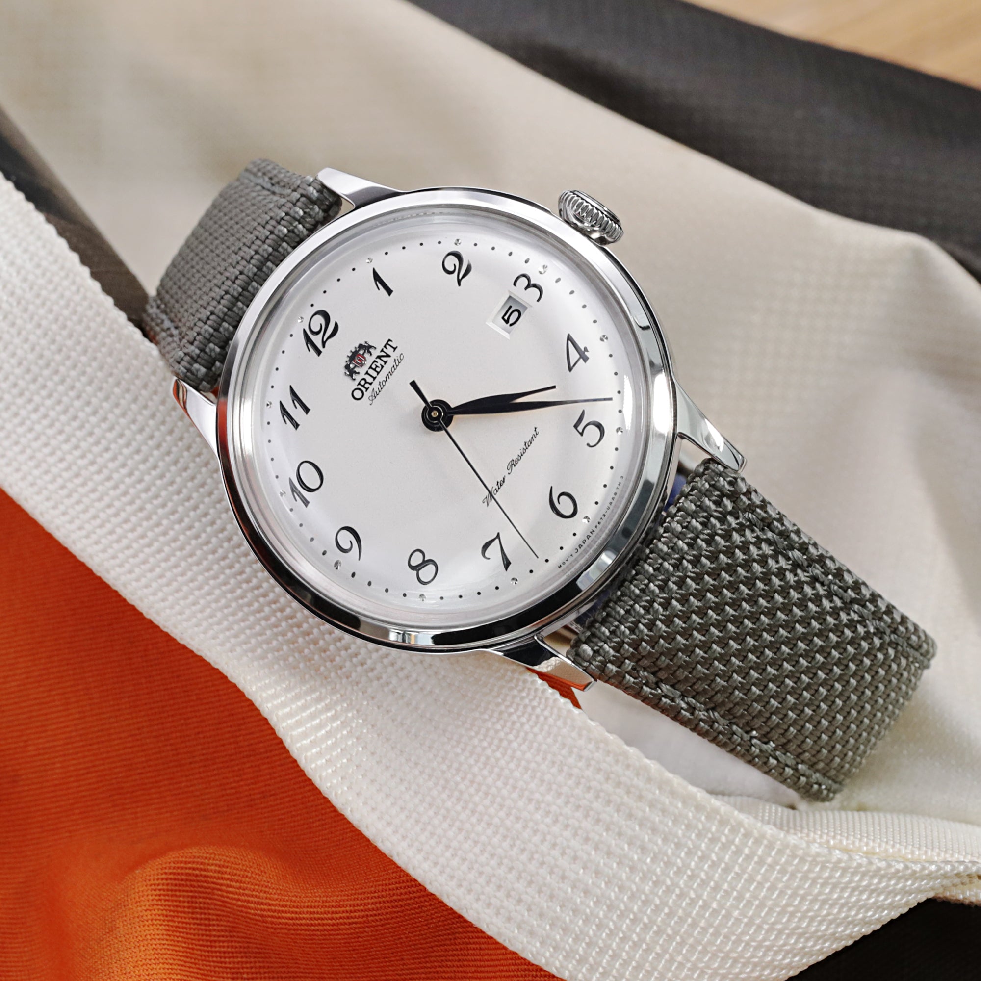 20mm 21mm or 22mm Strong Texture Woven Nylon Military Grey Watch Strap Polished Strapcode Watch Bands