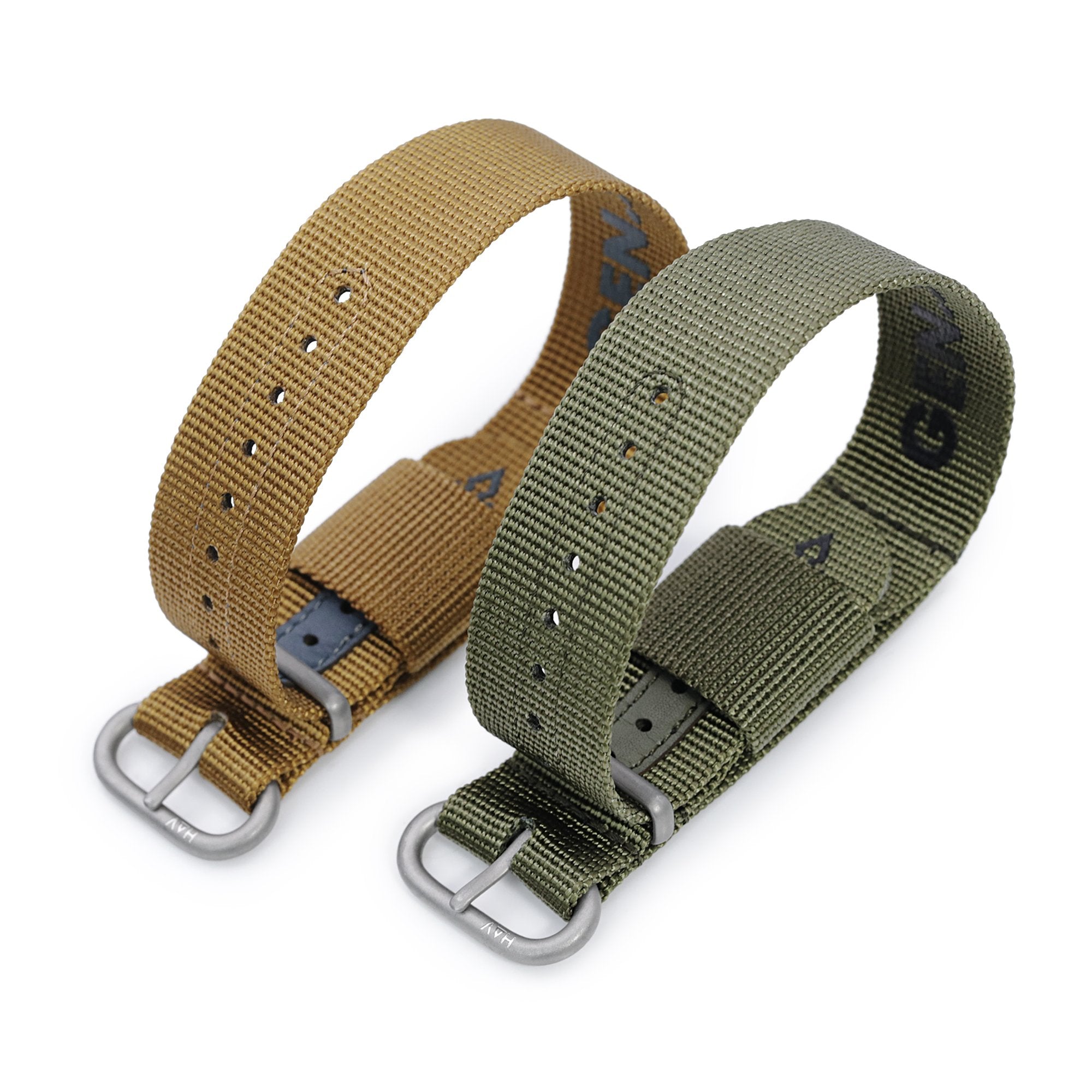 The General Service Strap set of TWO (Khaki & Olive) by HAVESTON Straps Strapcode Watch Band