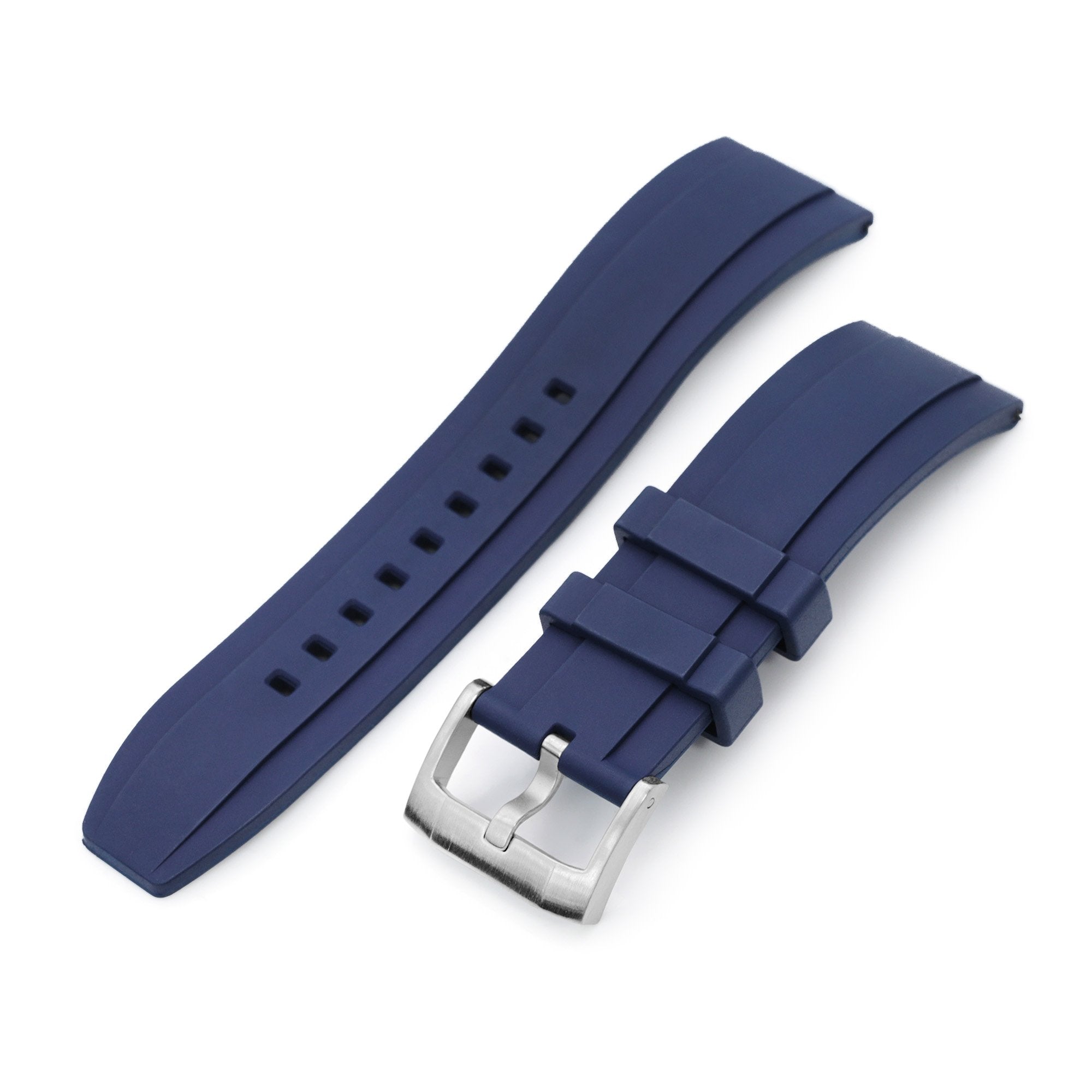 FKM08 Navy Blue FKM Quick Release rubber watch strap, 24mm Strapcode Watch Bands
