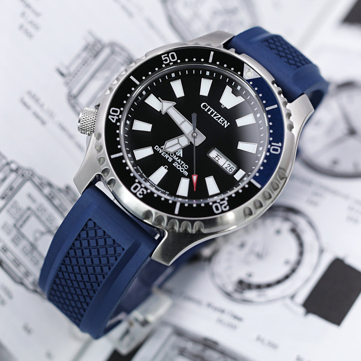 Citizen Promaster Fugu Asia Limited Diver&#39;s NY0111-11E Strapcode Watch Bands