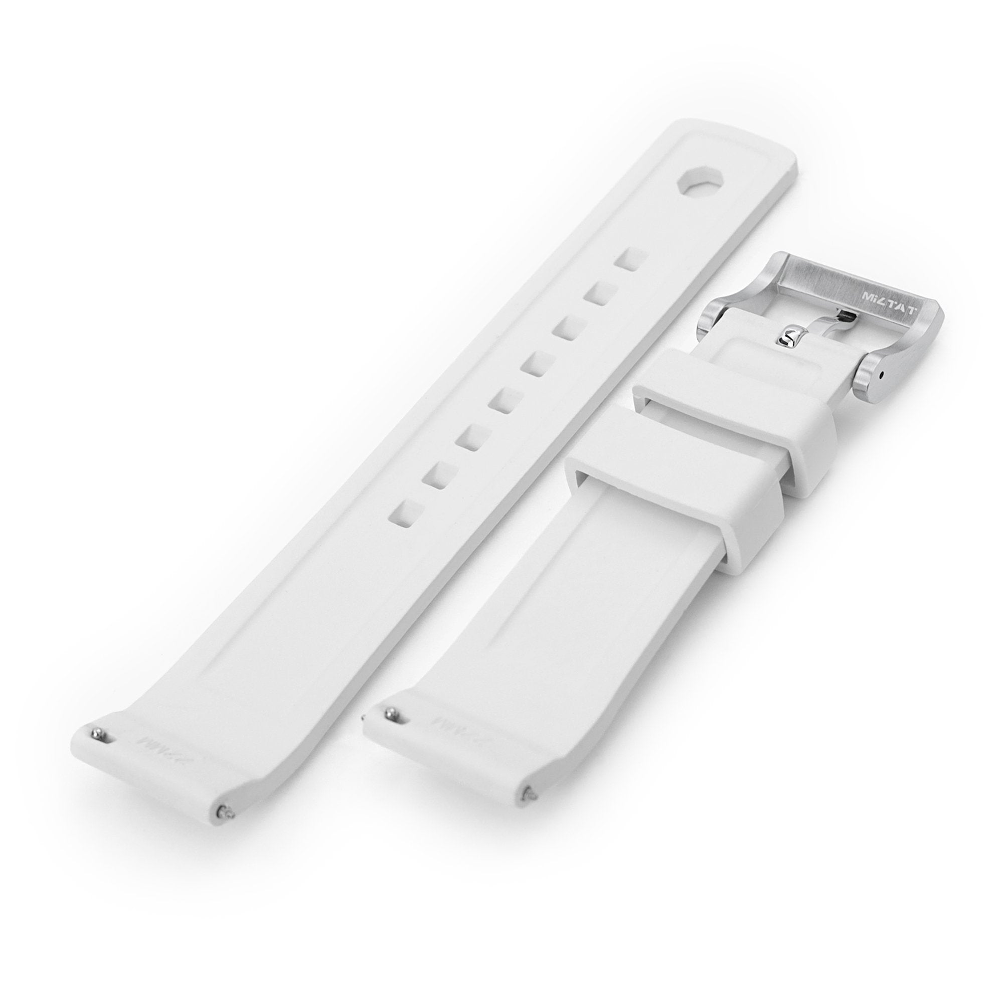 Crisscross White FKM Quick Release Rubber Strap, 20mm or 22mm Strapcode Watch Bands