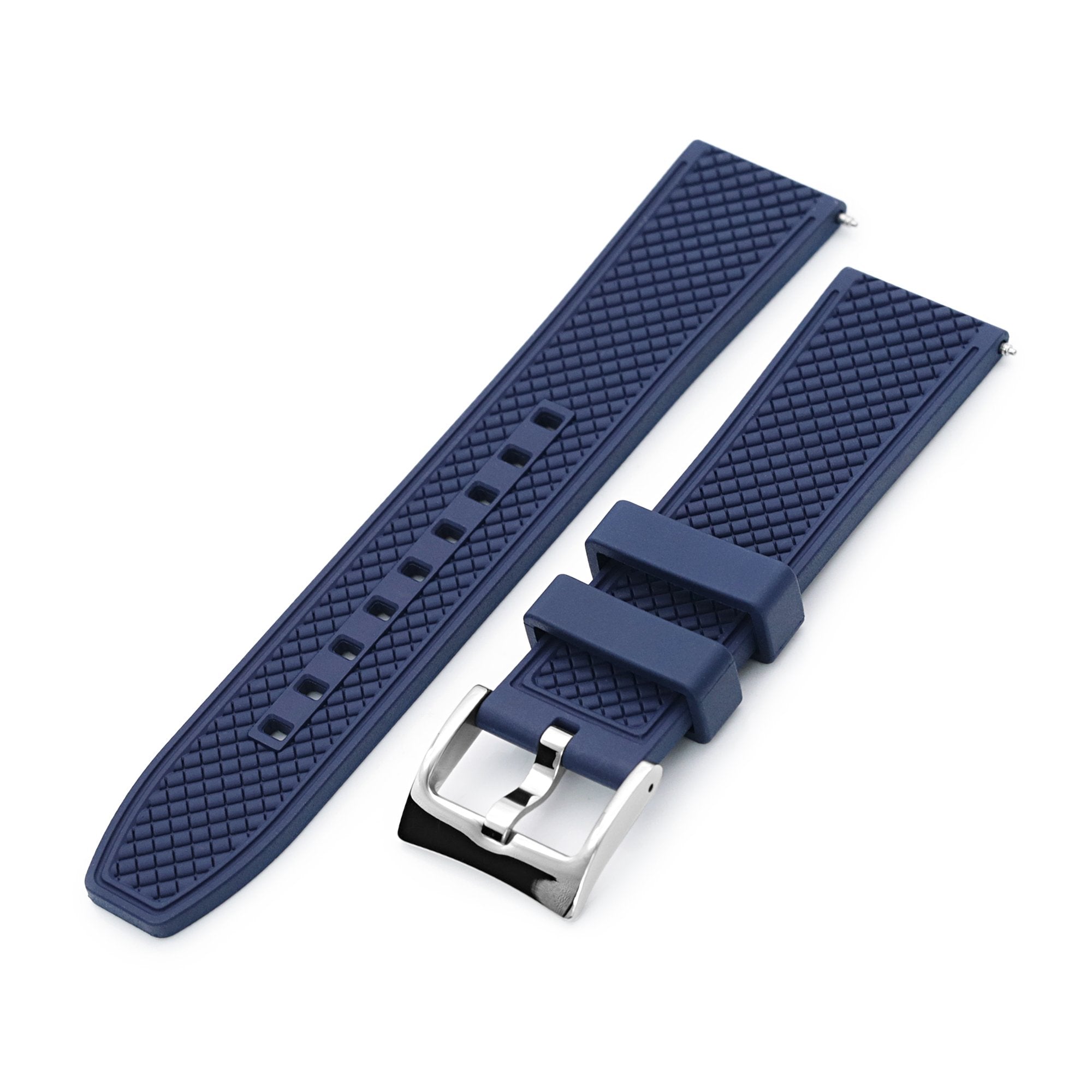 HONEY Blue FKM Quick Release Rubber Strap, 20mm or 22mm Strapcode Watch Band