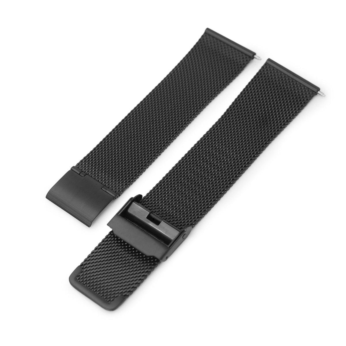 Quick Release Classic Superfine Mesh Watch Band, 18mm, 19mm, 20mm or 22mm, PVD Black Strapcode Watch Bands