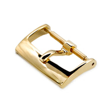 Fibbia classica in acciaio inox 316L massiccio 16mm, 18mm, 20mm, linguetta 2mm, finitura IP oro