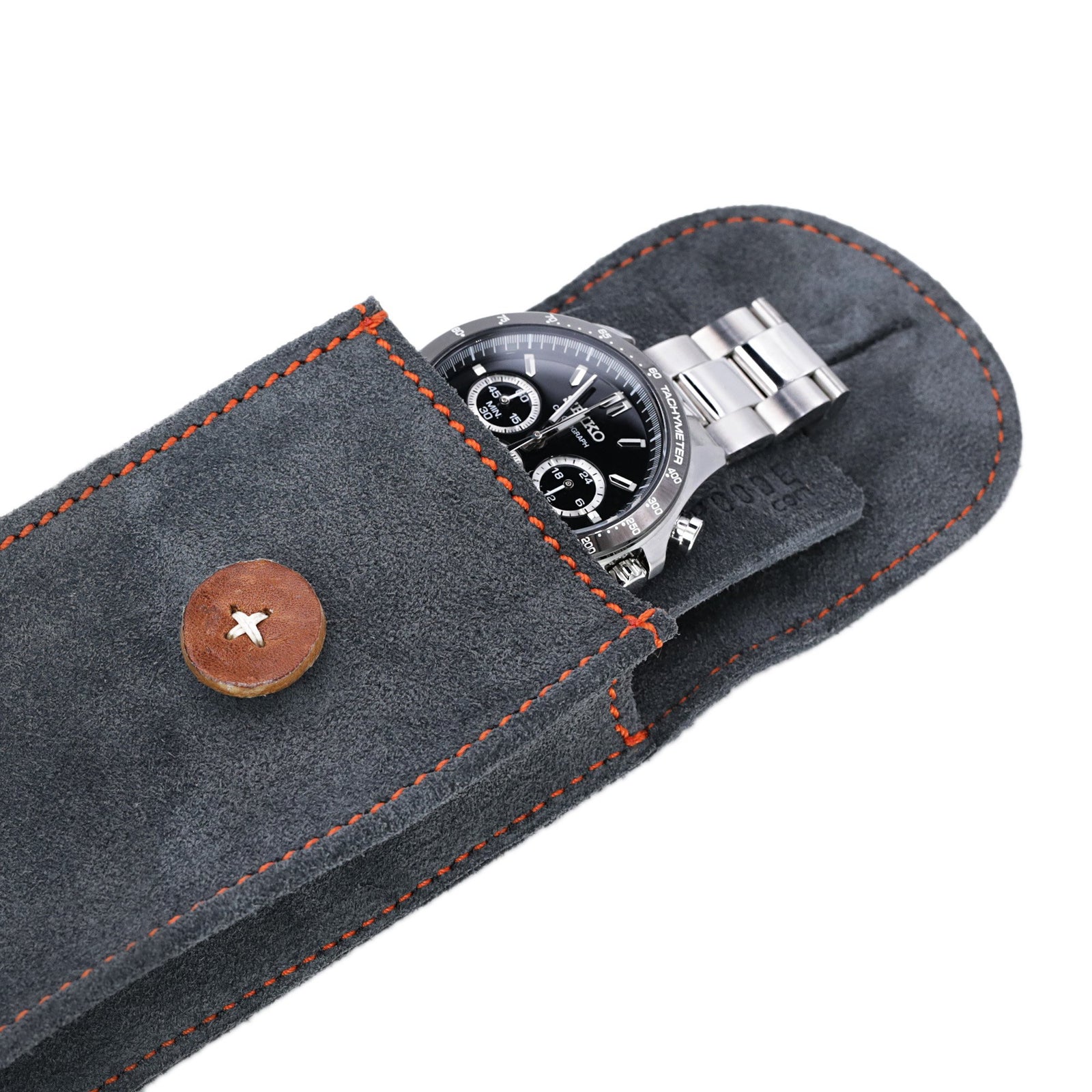 MT-3 Grey Suede Leather Travel Watch Pouch