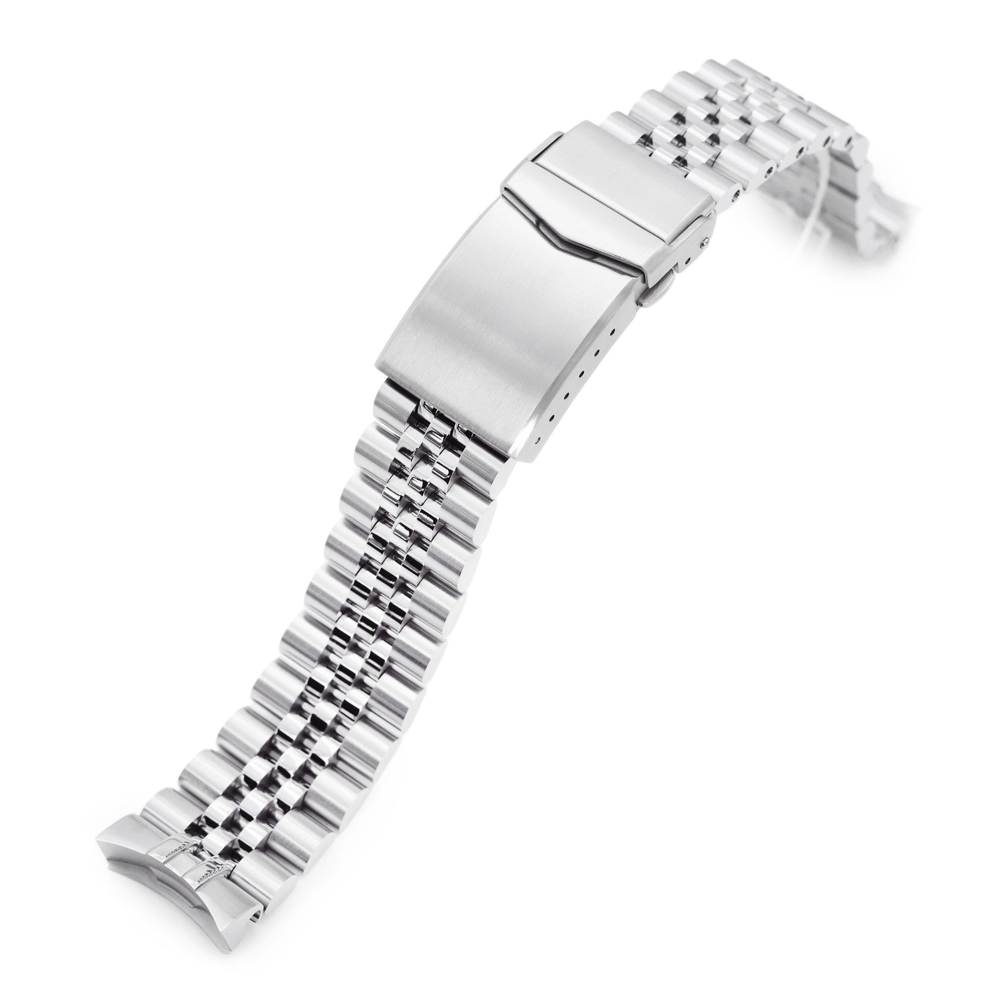 20mm Super-J Louis 316L Stainless Steel Watch Band for New Seiko 5 40mm, Brushed V-Clasp Strapcode Watch Bands