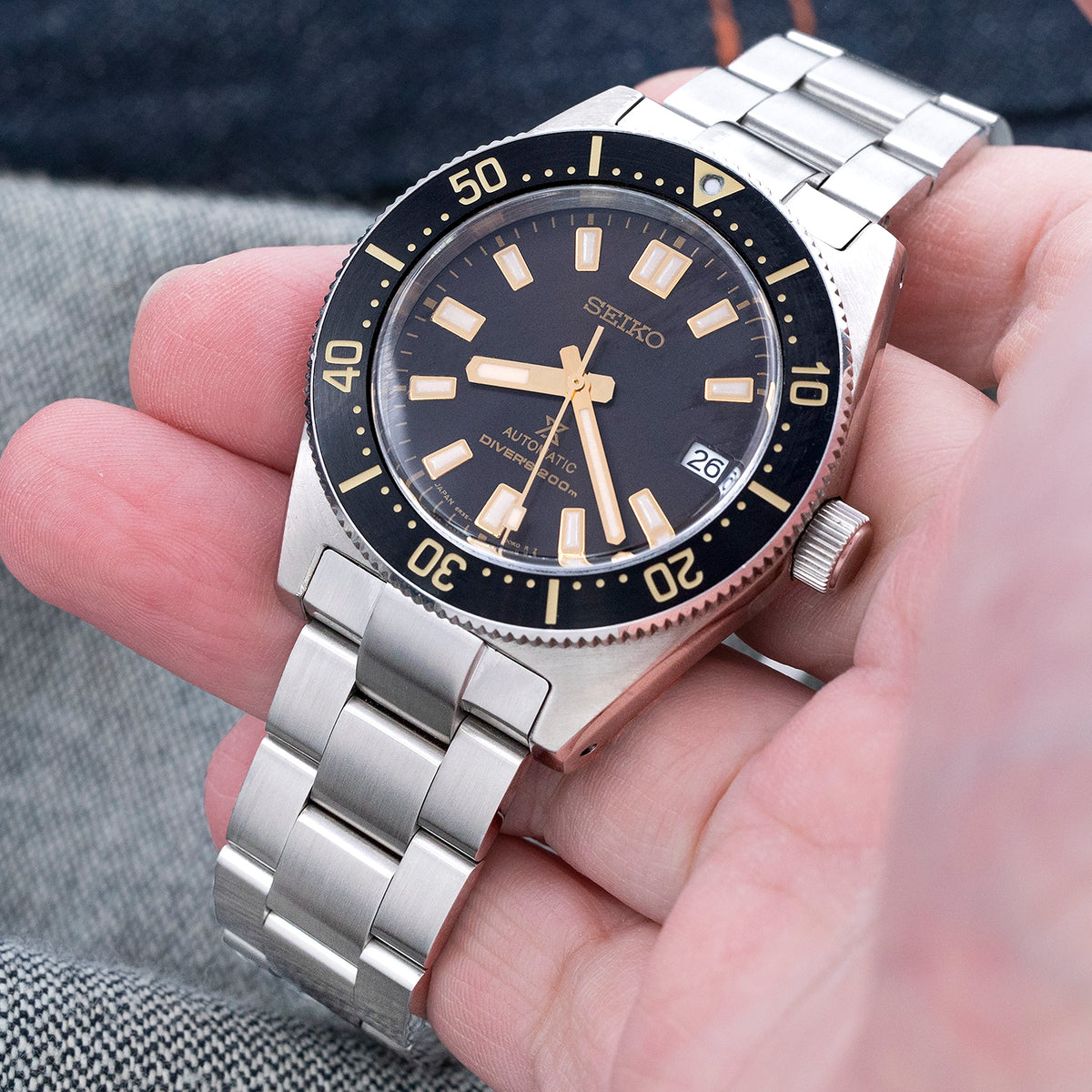 سوار ساعة Super-O Boyer مقاس 20 مم لساعات Seiko 62MAS (63MAS) 40.5 مم SPB143 SPB149 SBDC101، ستانلس ستيل مصقول، إبزيم V Diver