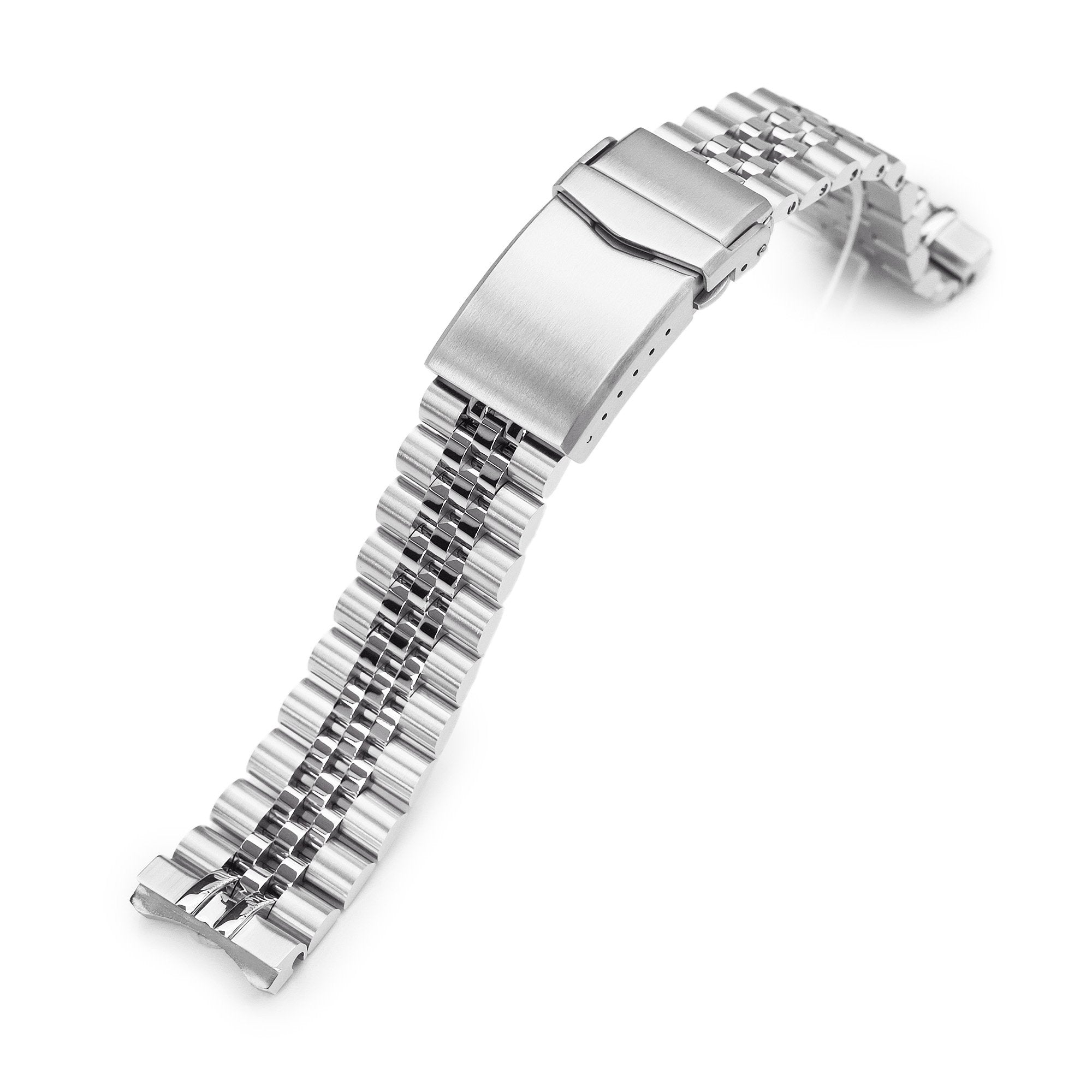 20mm Super-J Louis 316L Stainless Steel Watch Band for Seiko SPB143 63Mas 40.5mm, Brushed V-Clasp Strapcode Watch Bands