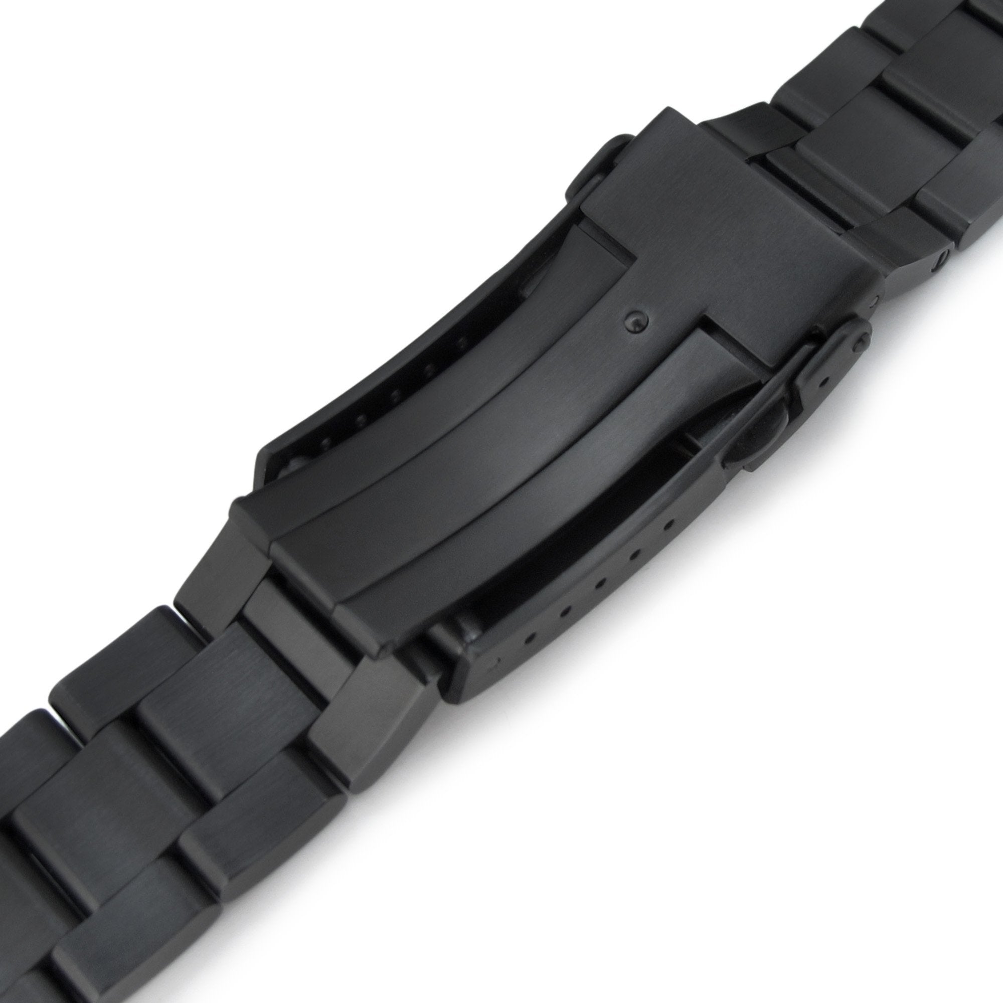20mm Super-O Boyer 316L Stainless Steel Watch Band for Seiko Black Sumo SPB125J1, Diamond-like Carbon (DLC coating) V-Clasp Strapcode Watch Bands