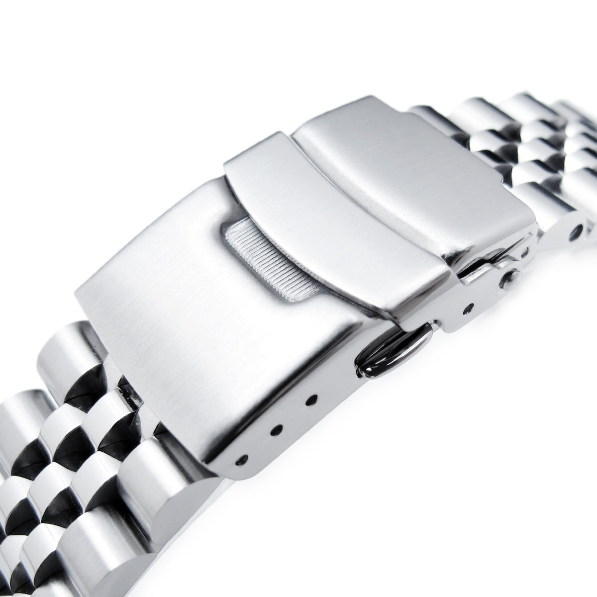 سوار ساعة 22 مم سوبر-J لويس JUB لساعات سيكو SKX007 وSKX009 وSKX011، ستانلس ستيل - تشطيب مطفي، وصلات وسطية لامعة، مشبك غطس