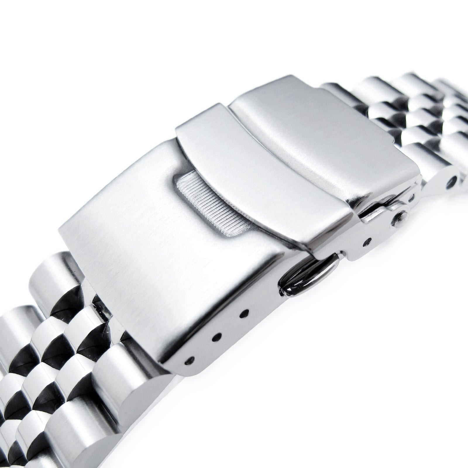 سوار ساعة 22 مم سوبر-J لويس JUB لساعات سيكو SKX007 وSKX009 وSKX011، ستانلس ستيل - تشطيب مطفي، وصلات وسطية لامعة، مشبك غطس