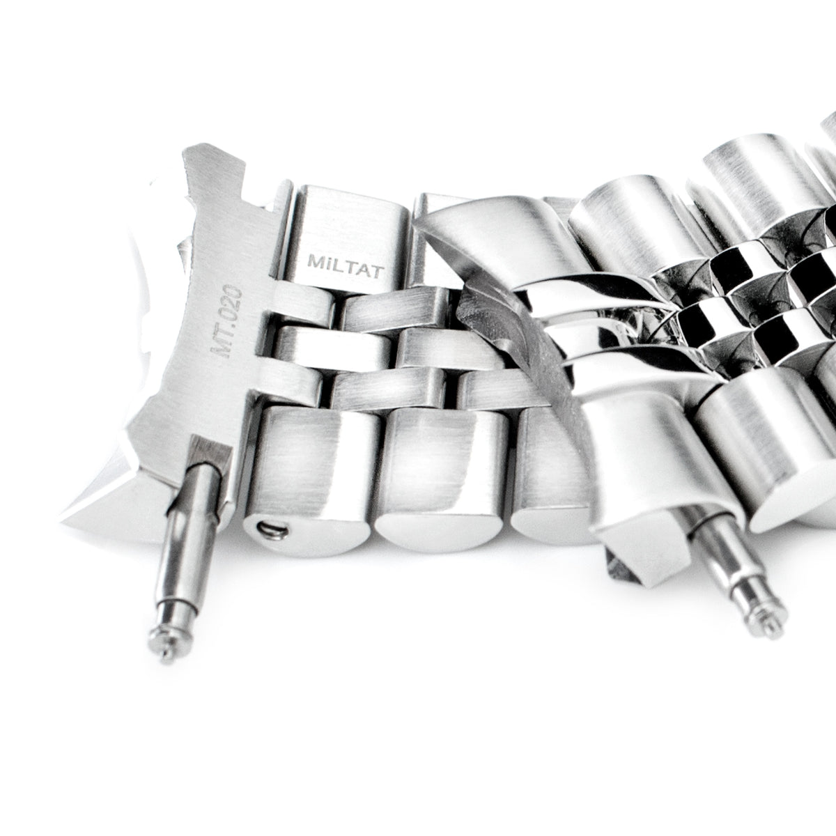 سوار ساعة 22 مم سوبر-J لويس JUB لساعات سيكو SKX007 وSKX009 وSKX011، ستانلس ستيل - تشطيب مطفي، وصلات وسطية لامعة، مشبك غطس