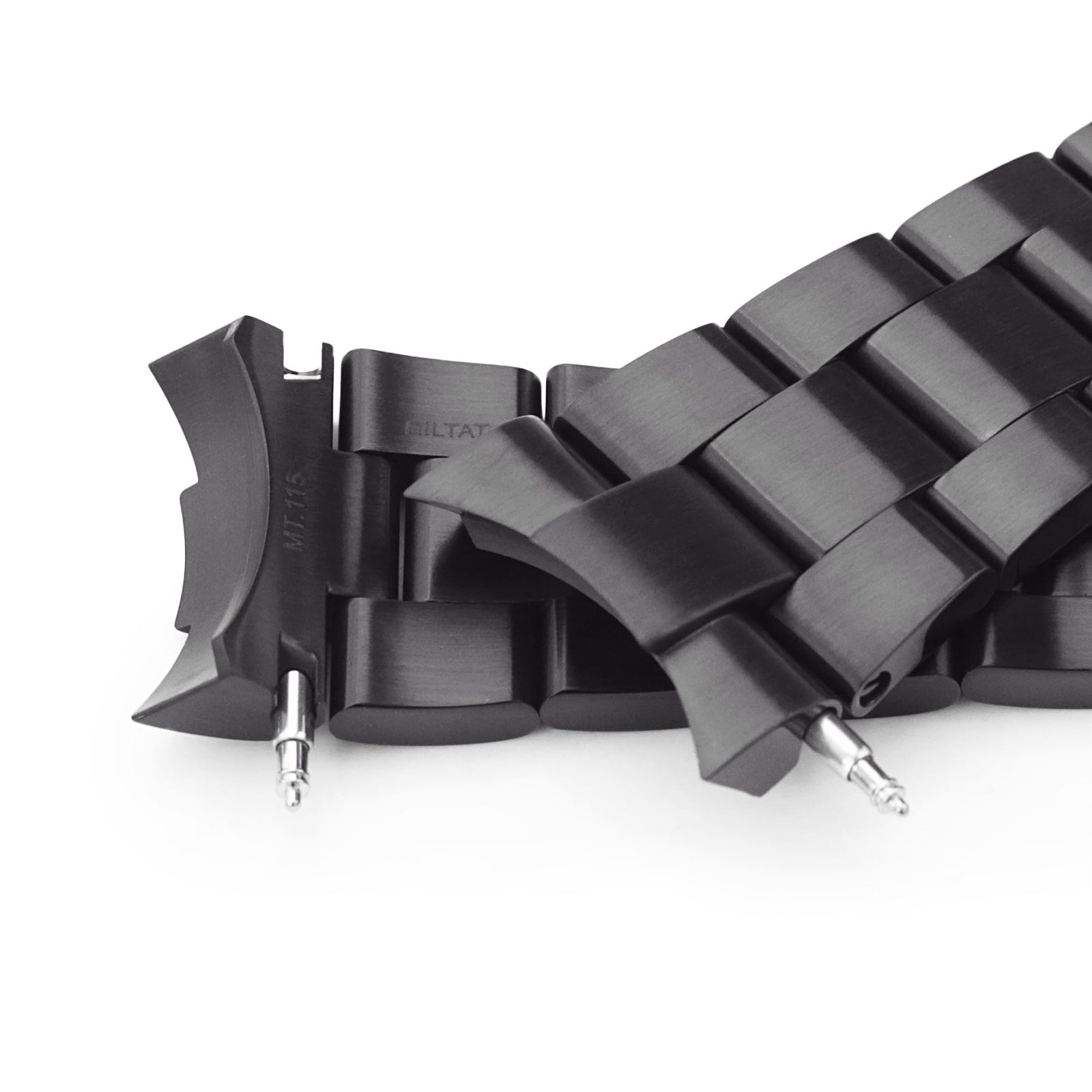 22mm Super-O Boyer Watch Band for Orient Black Kamasu, 316L Stainless Steel Diamond-like Carbon (DLC coating) V-Clasp Strapcode watch bands