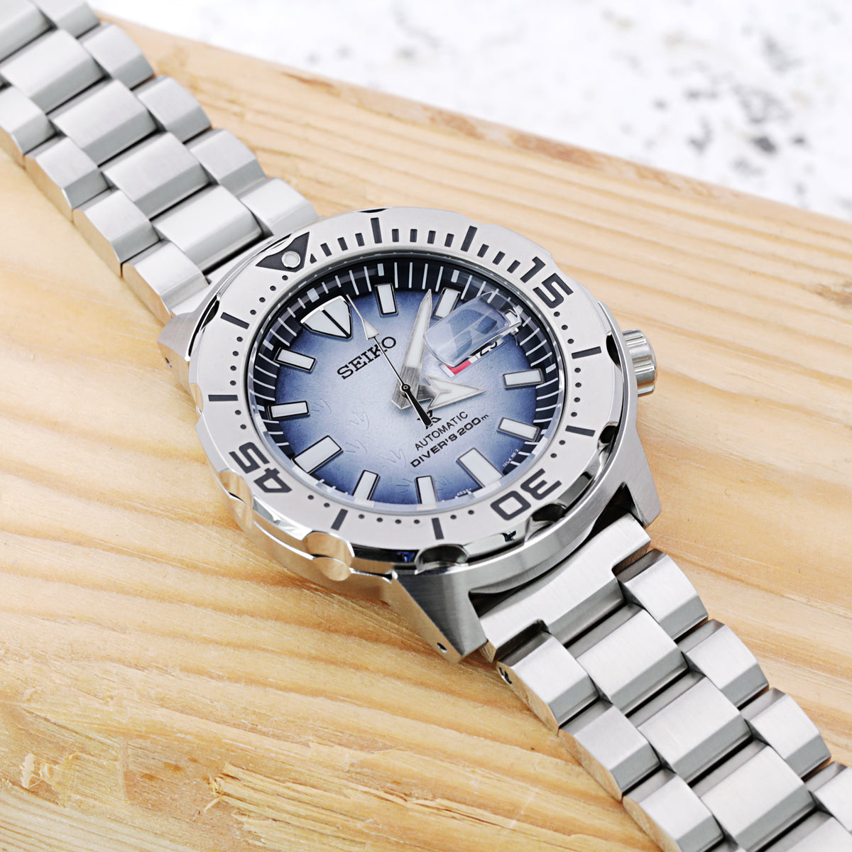 سوار ساعة هيكساد 20 مم، نهاية مستقيمة، من الفولاذ المقاوم للصدأ 316L، إبزيم غطس مصقول