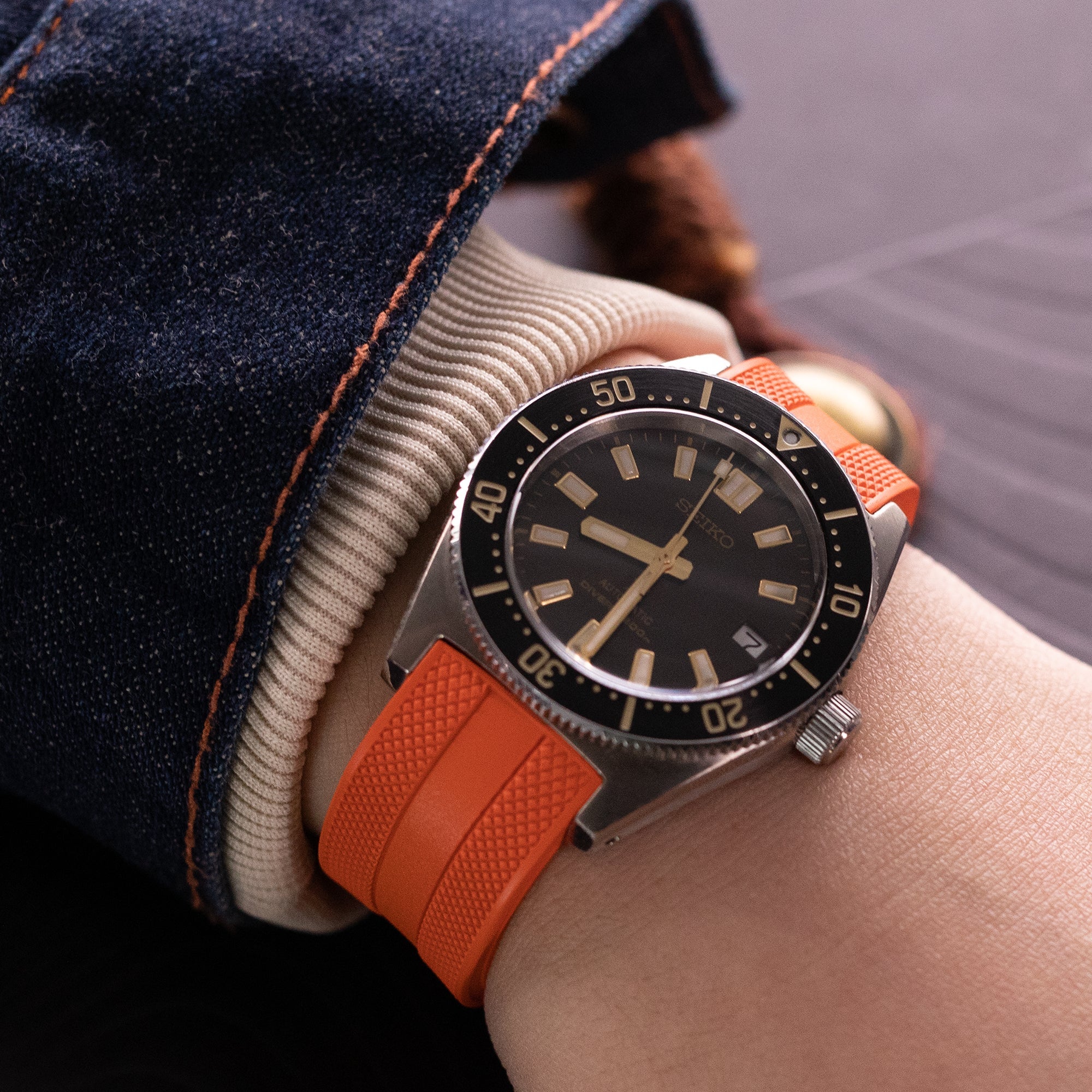 Seiko SPB147 Prospex Diver 62MAS Reissue Black Dial Strapcode watch bands