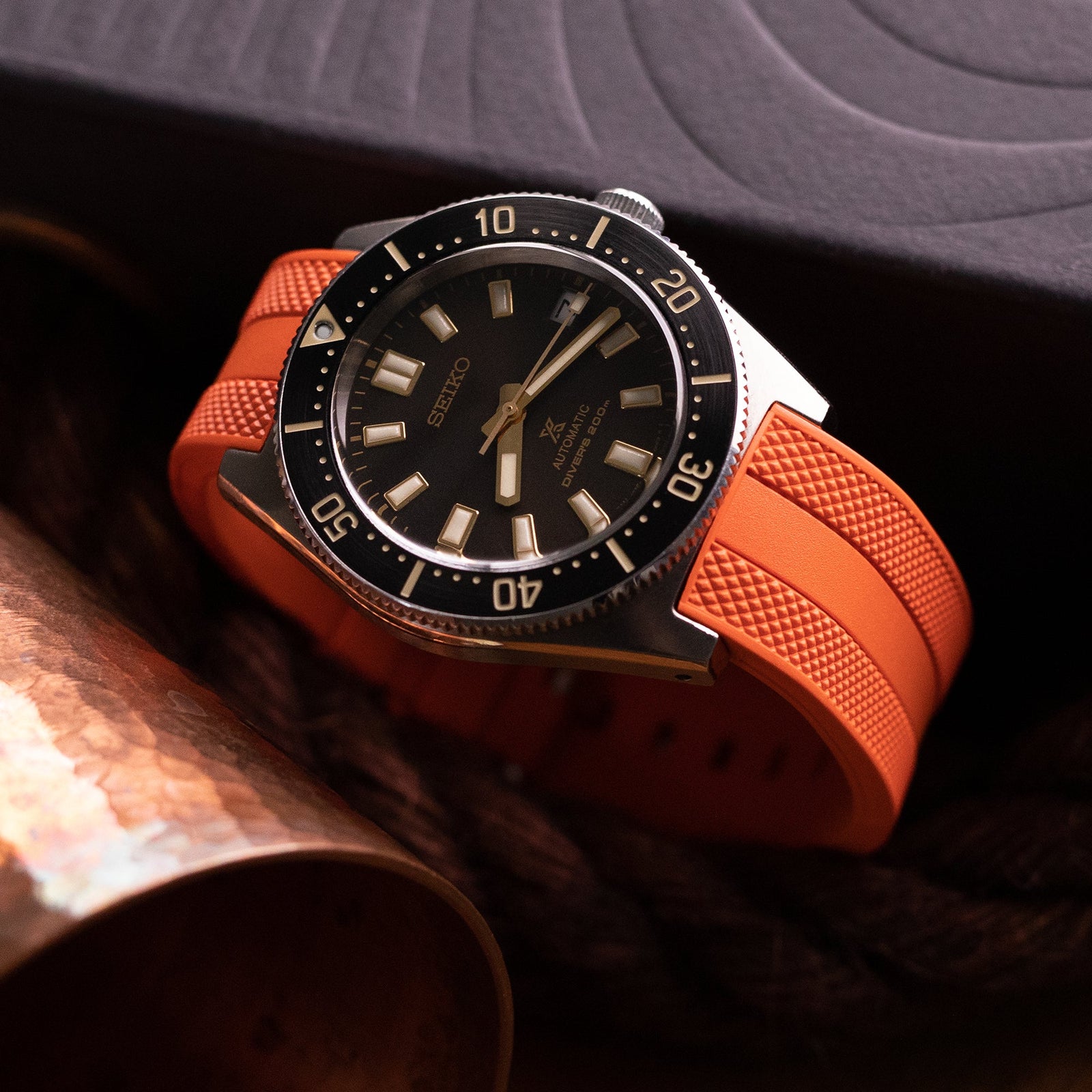 StrapXPro - SPX1C Rubber Strap For Seiko 62MAS (63Mas) SPB/SBDC Series, Orange Strapcode watch bands